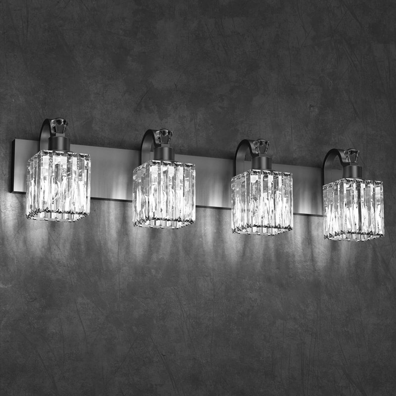 Éclairage de meuble-lavabo moderne en cristal, Noir, noir, noir, noir