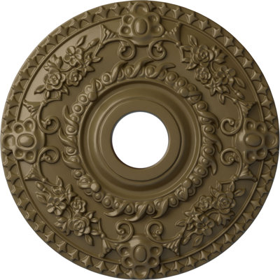 Endurathane Pompeii Ceiling Medallion, 18 7/8"OD x 1 1/2"P (Fits Canopies up to 2"), Hand-Painted Painted Turtle Finish