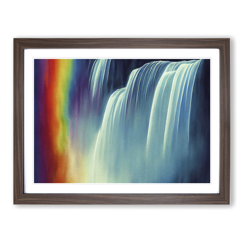 Colourful Watercolour Vol.4 - Single Picture Frame Print, Walnut Framed, 25cm H x 34cm W x 2cm D