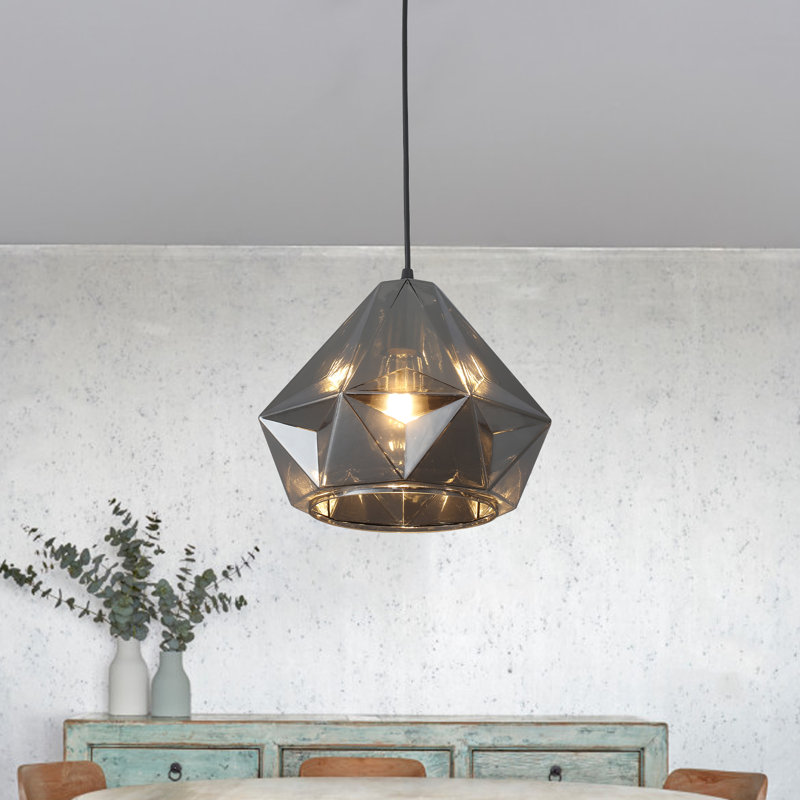 Luminaire suspendu géométrique moderne à 1 lumière pour salle à manger, cuisine, vestibule, couloir, chambre à coucher, café