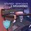 Gaming Desk With Monitor Stand Carbon Fibre Top Black With Cup Holder, Headphone Hook-988609335