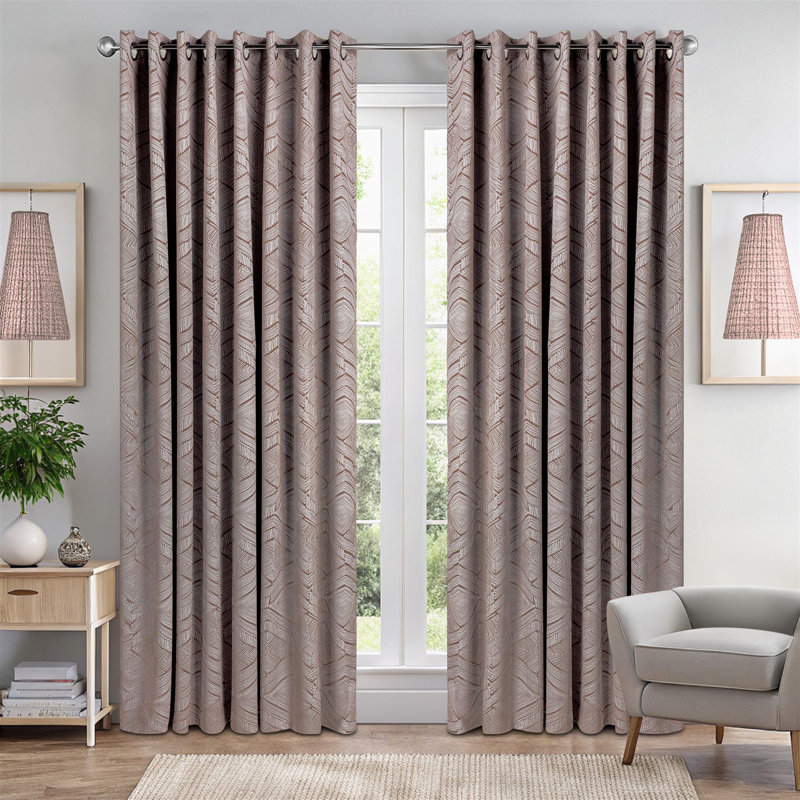 Blackout Curtain Pair, Orange, 168cm Width x 137cm Drop