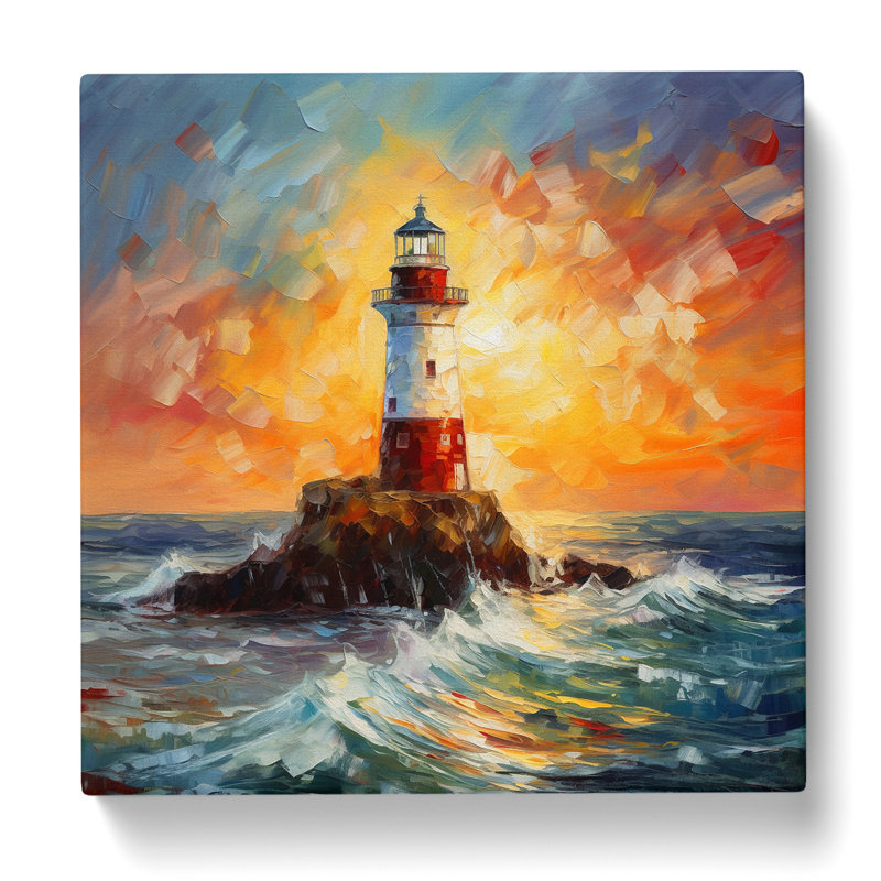 Lighthouse Palette Knife No.3 - Wrapped Canvas, 35cm H x 35cm W x 3cm D
