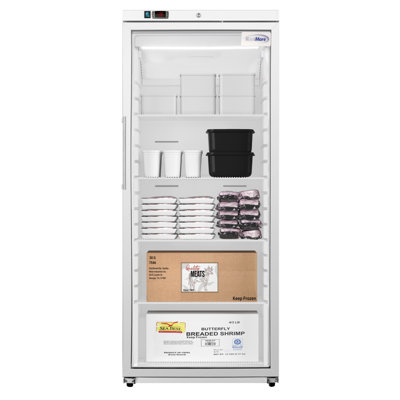 30 po. 21 cu. Réfrigérateur commercial avec porte en verre à dégivrage automatique en blanc (km-rif-1gd21c-a)