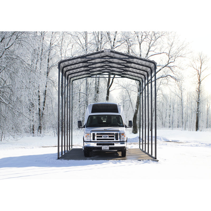 Galvanized Steel Rv Carport, 14X20X14, Charcoal