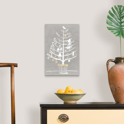 White Ornament Tree I - Painting on Canvas