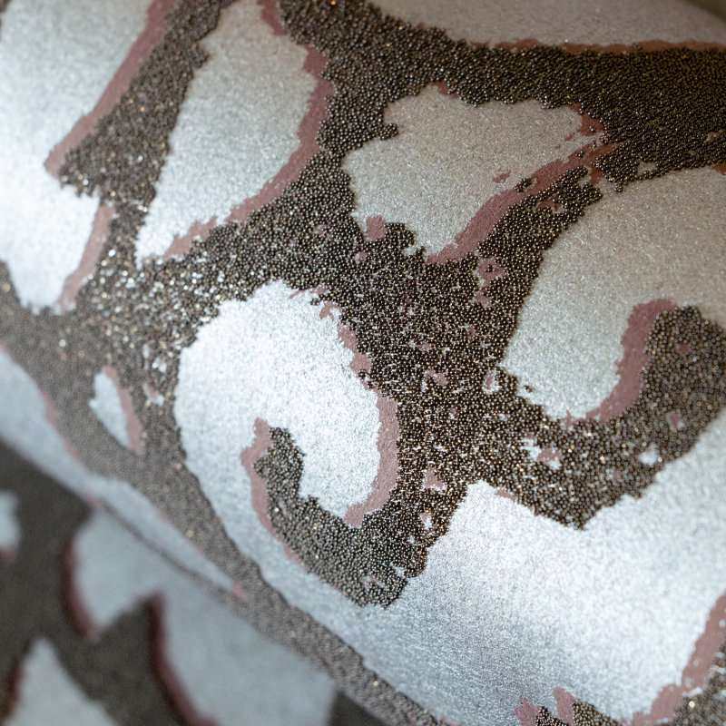Universe Pluto Glass Stone Motif Wallpaper Rol, Gray/Dark Gray