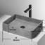 Lavabo de salle de bain rectangulaire fait à la main en pierre de béton L 19 po x l 14 po x H 4 po Tarragona