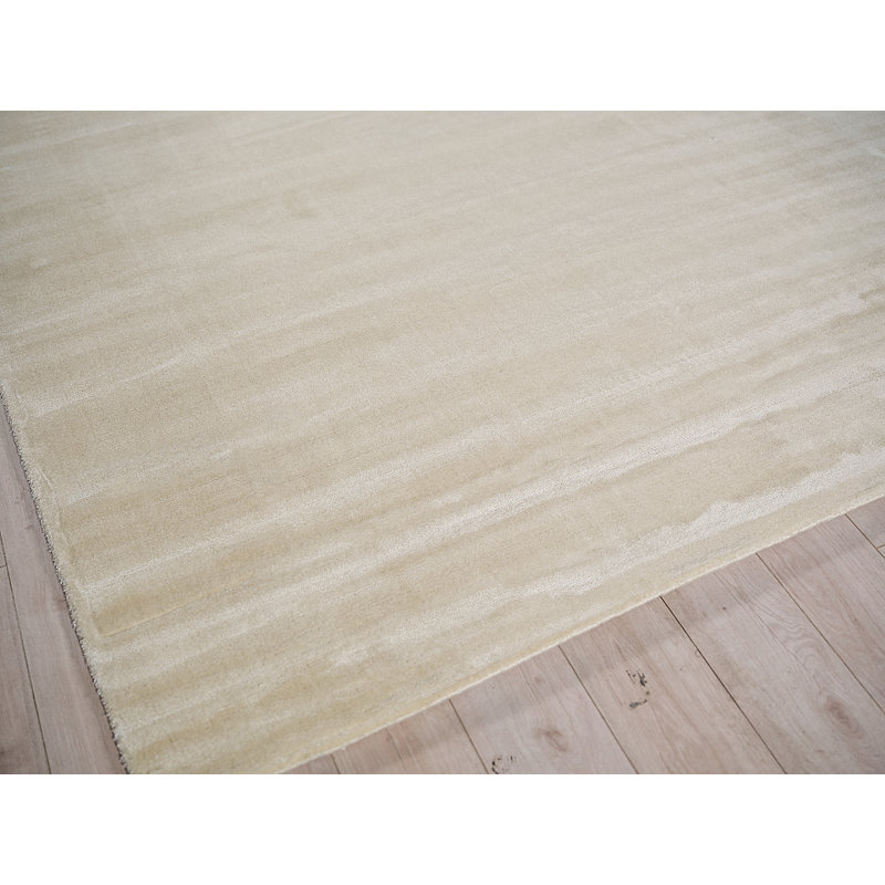 Velutto Hand Loomed Nylon Area Rug in Light Beige, Rectangle 4' x 6'