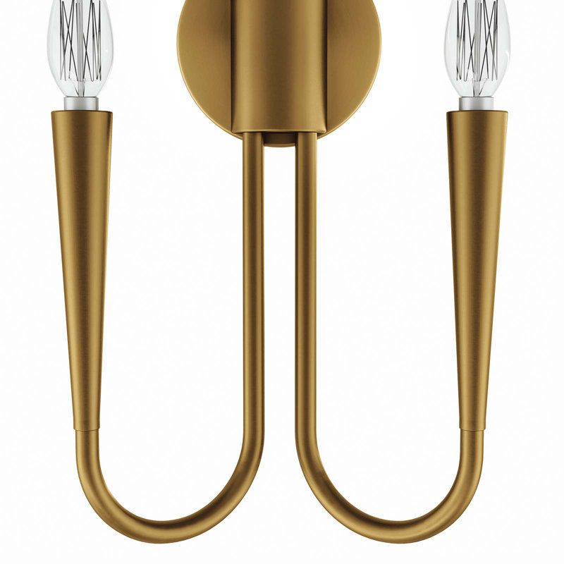 Modway Penrose 2-Light Wall Sconce, Satin Brass