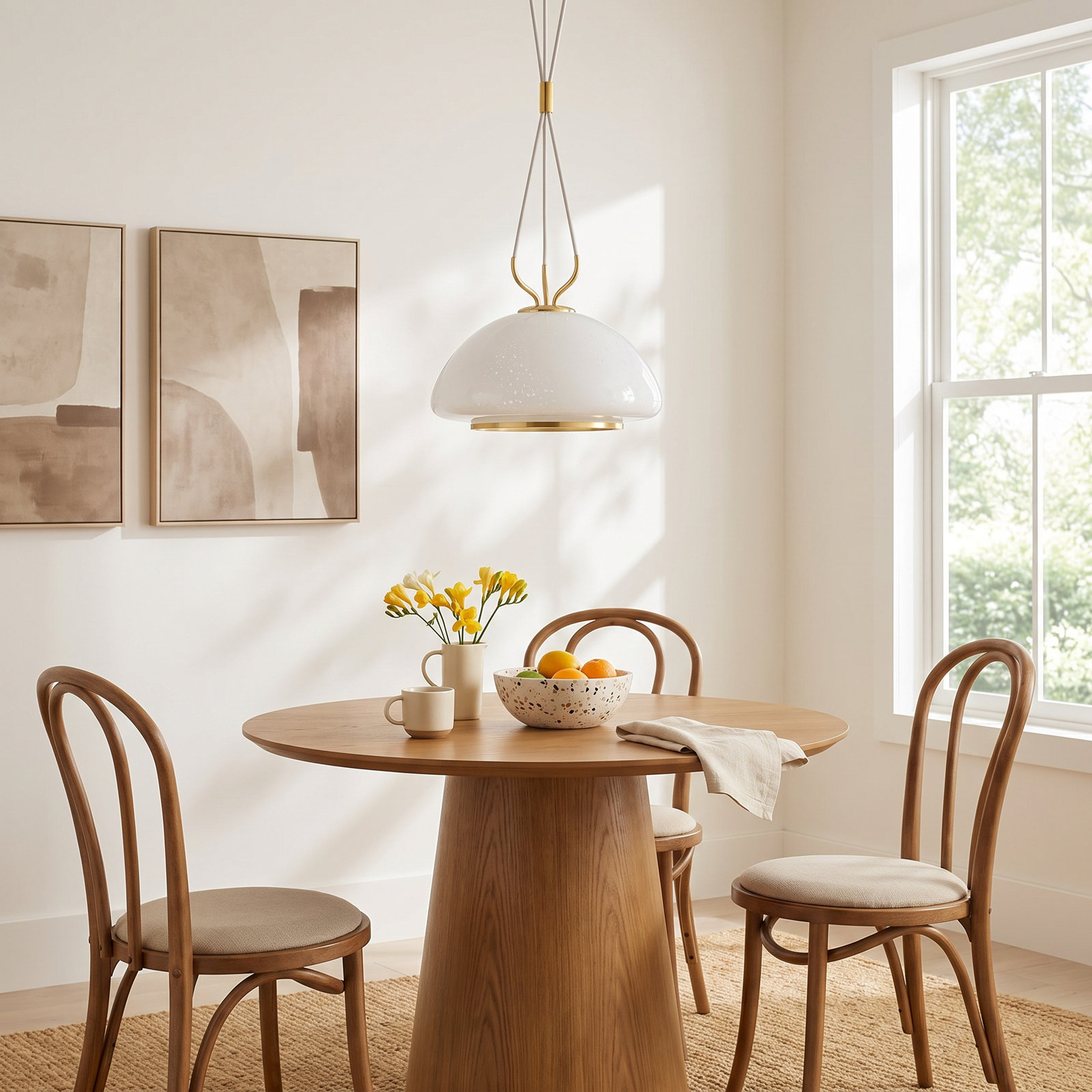 Baudette Single Light Pendant, 10.5" H x 14.25" W x 14.25" D