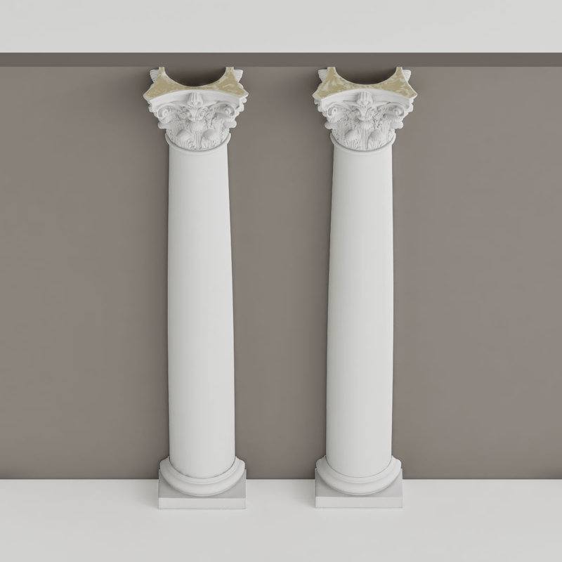 Colonne ronde Endura-Stone, 12 po de diamètre x H 9 pi, Base toscane et capitale romaine corinthienne