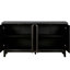 Buffet 60 po - Style antique pour la salle à manger 4 portes convexes, 2 tablettes réglables et rangement avec portes à motif concave-980179396