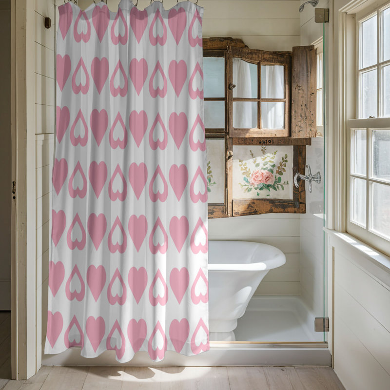 Rideau de douche 1 pièce Affectionate Xoxo, H 74 po x l 71 po