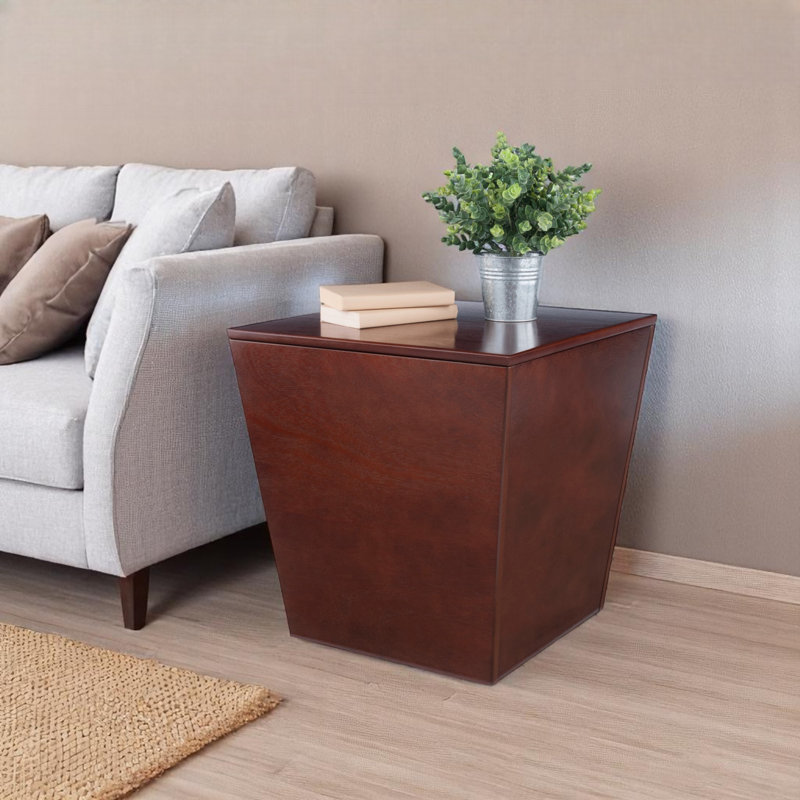 Troy Walnut Storage Cube, Accent Table
