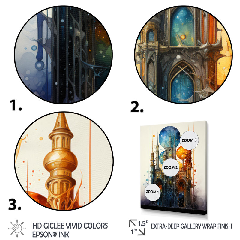 Art de piliers de l'Islam Punda, impression sur toile encadrée, H 20 po x l 12 po x P 1 po, Cadre flottant blanc