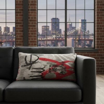 Abstract Feather Reversible Throw Pillow