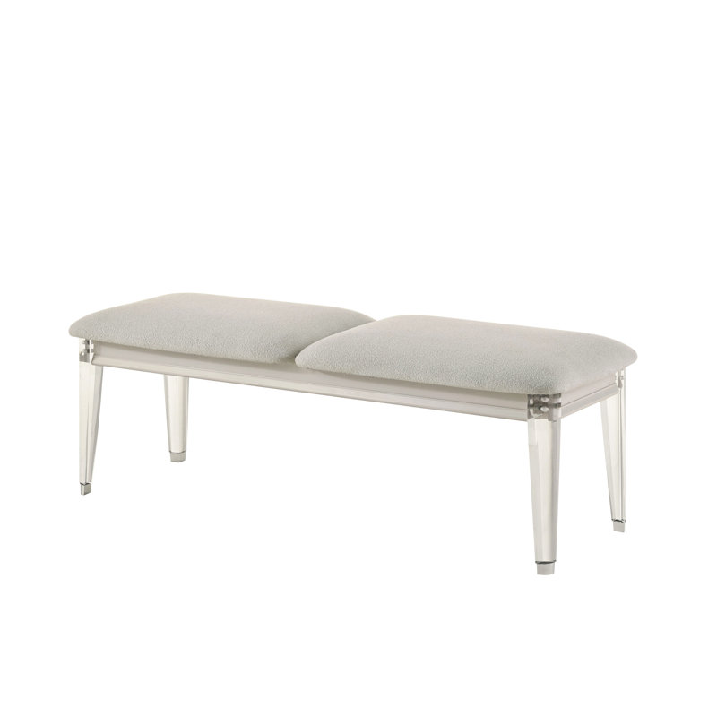 Banc gris clair et blanc perle