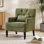Fauteuil capitonné en polyester H 29 po avec garniture cloutée et coussin HIMO