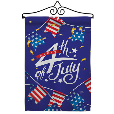 Double Sided 18.5'' H x 13'' W Polyester Independence Day Flag Set