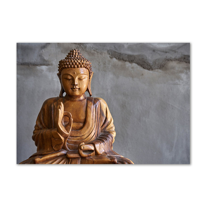 Wooden Buddha - Wrapped Canvas Print