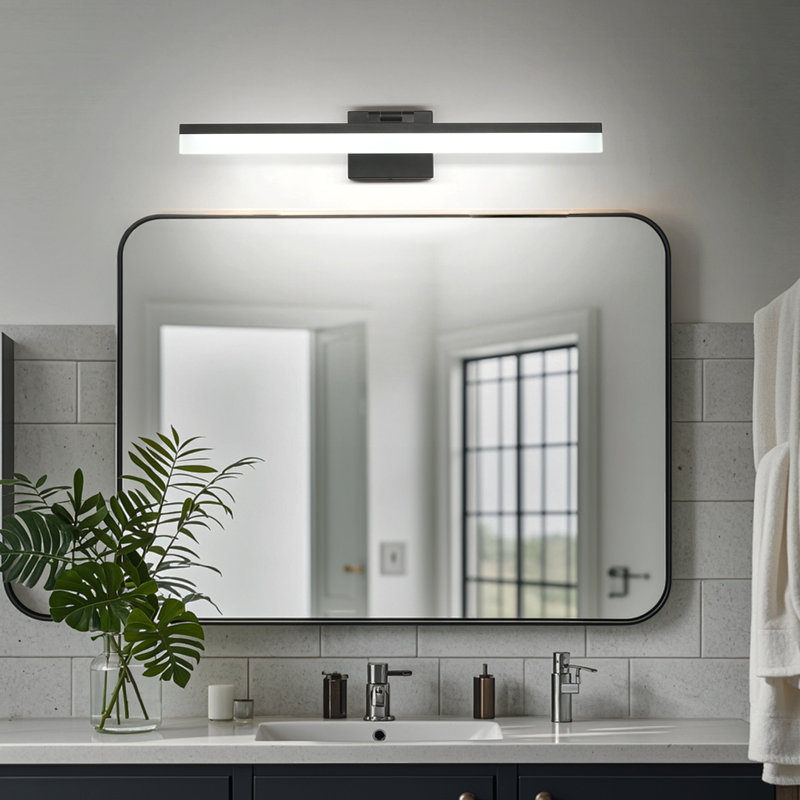 1-Light LED Bath Bar Vanity Light, Black, 23.62" Width, 5500 Kelvin