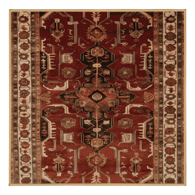 Tapis brun turc lavable à la machine