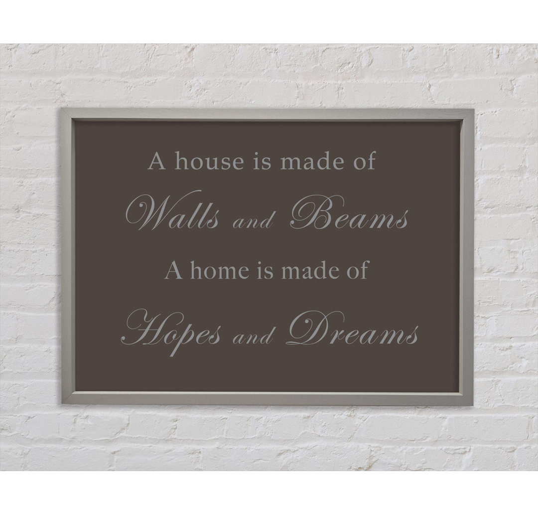 Home Quote Walls N Beams Hopes N Dreams Green Framed Print