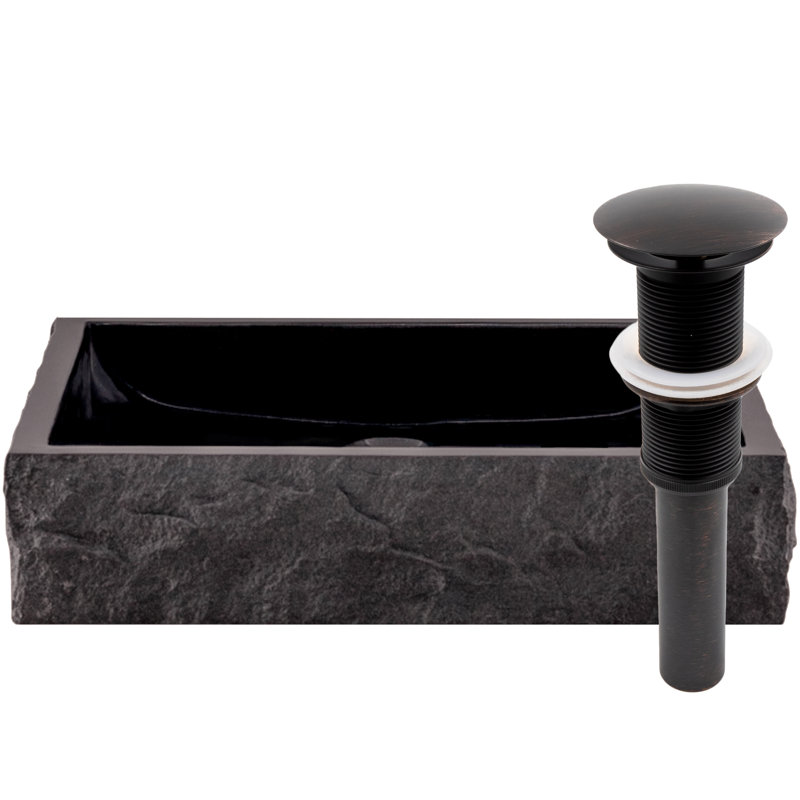 Novatto 18'' Granite Square Bathroom Sink, Oil Rubbed Bronze