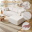 Canapé modulaire 105 po avec méridienne gauche, siège modulaire profond, sans assemblage requis, beige-78362560