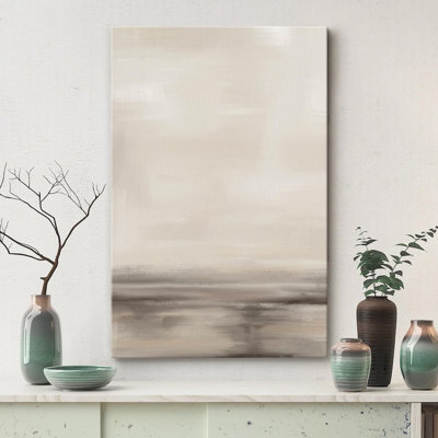 Minimal Landscape " Mid-Century Geometric Gray Grunge Color Field Abstract Minimalism Contemporary Nordic Wall Decor "