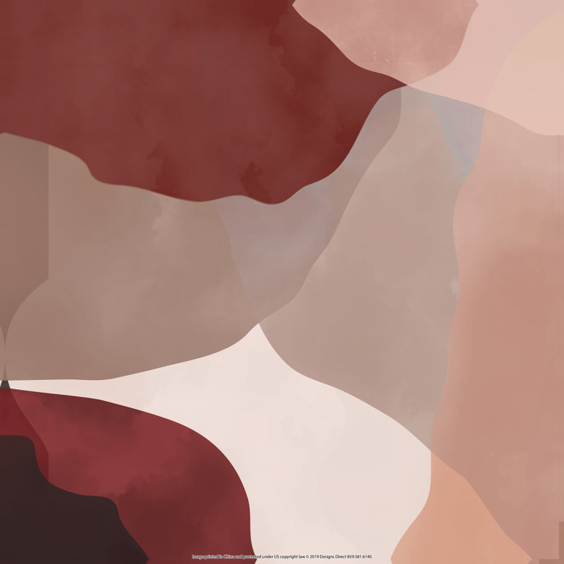 «Dark Blush And Red Abstract II», reproduction d'art sur toile tendue, H 36 po x l 36 po