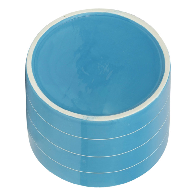 Pot à fleurs en céramique de 8 po avec base en bois - Polyvalent pour le jardin et le couloir