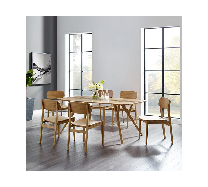 Extendable Solid Wood Solid Wood Top Four Leg Dining Set, Caramelized