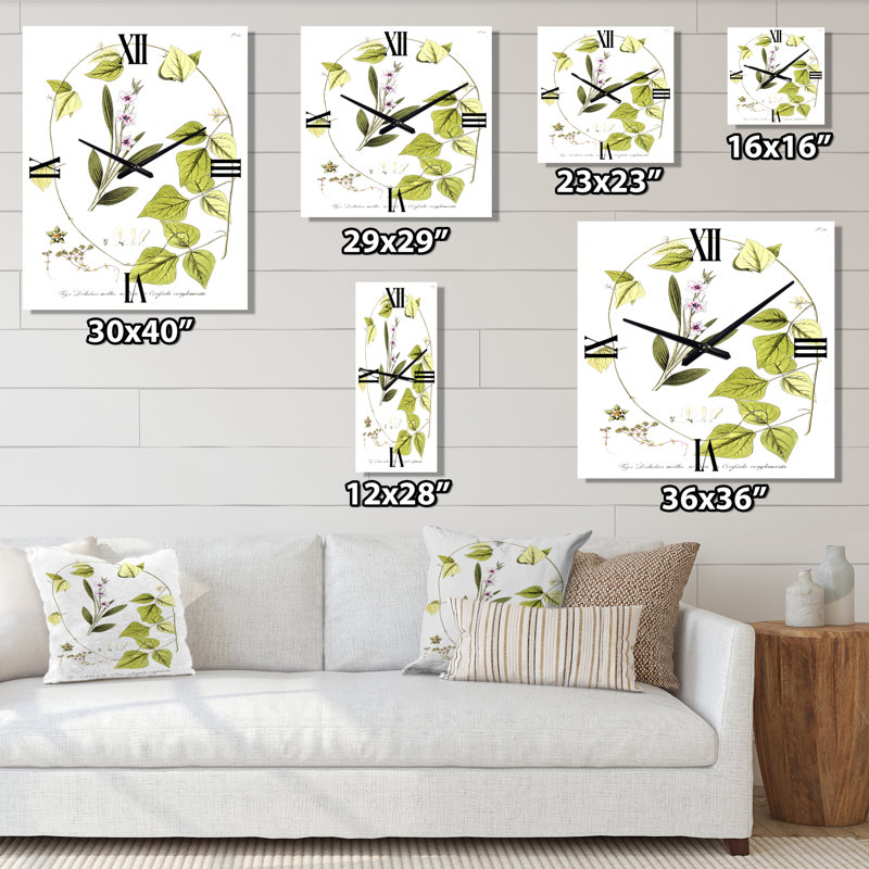 Vintage Botanicals XXI - Horloge murale traditionnelle, Grand