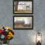 2 art mural: ornement noir encadré de salon et de chambre à coucher avec wagon de citrouille de grange captivante par ornement photo saisissante