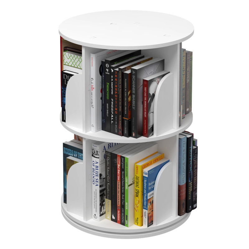 Organisateur de bibliothèque rotatif empilable à 2 niveaux sur 360 °, (1 tablette) H 11,8 po x l 18,1 po x P 18,1 po