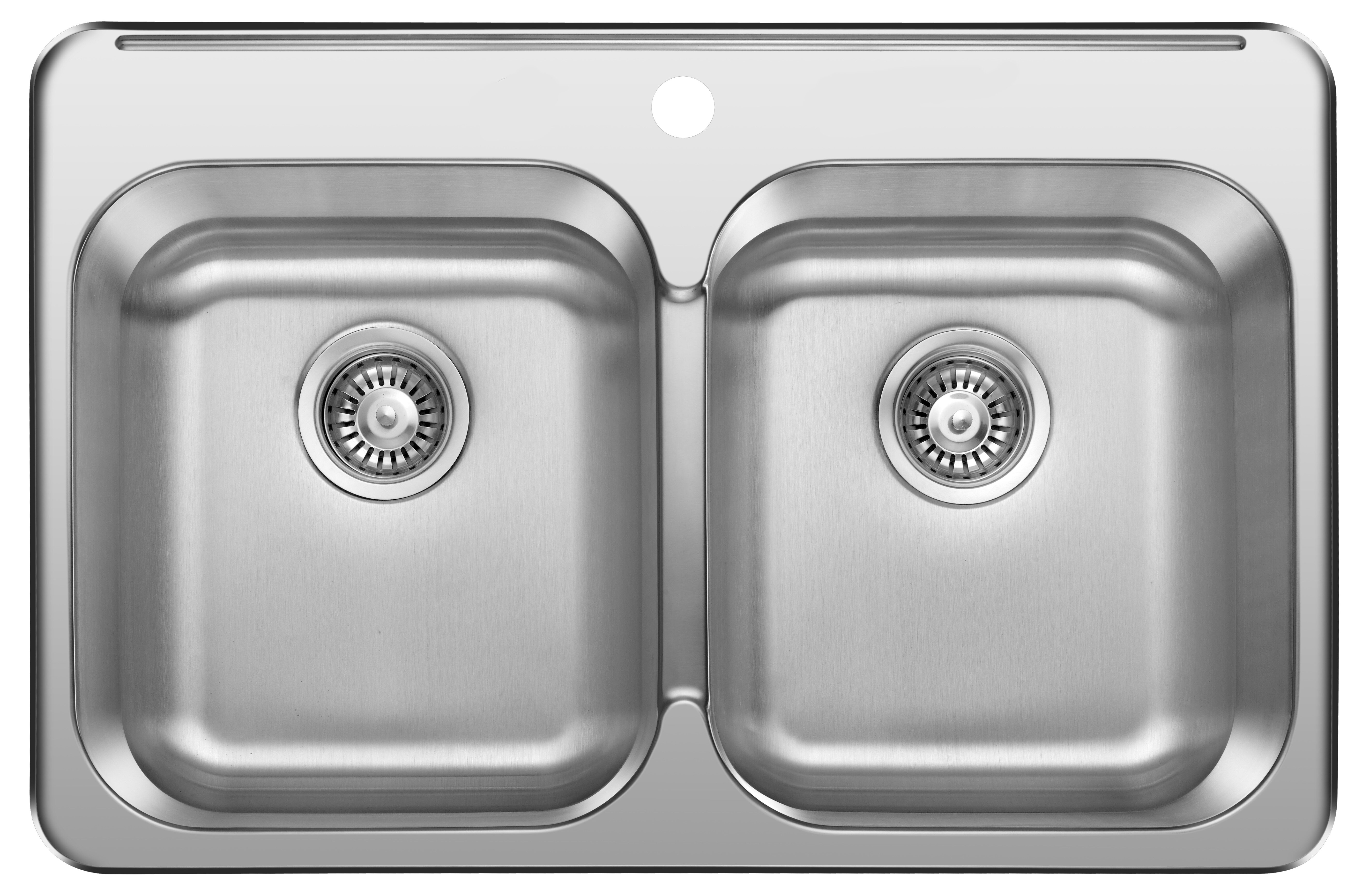 Stylish Olivine Dual-Mount 32 Stainless Steel Double-Bowl Kitchen