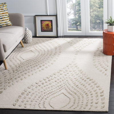 Tapis géométrique en laine touffeté à la main Bowers