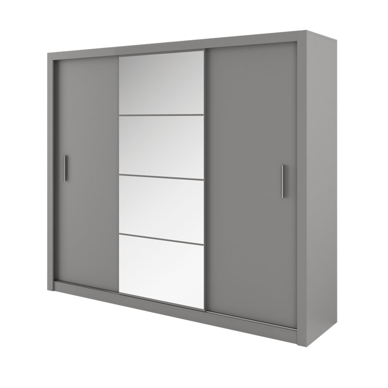 2 Door Sliding Wardrobe, Gray