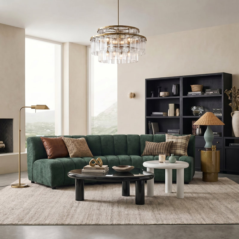 Table basse à assemblage simple avec repose-pieds réglables en laque l 50,5 po Consida, Noir