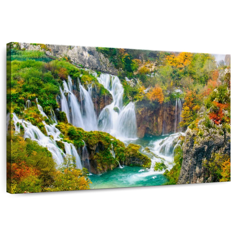 Alvord Autumn Plitvice Waterfalls, 8" H x 12" W