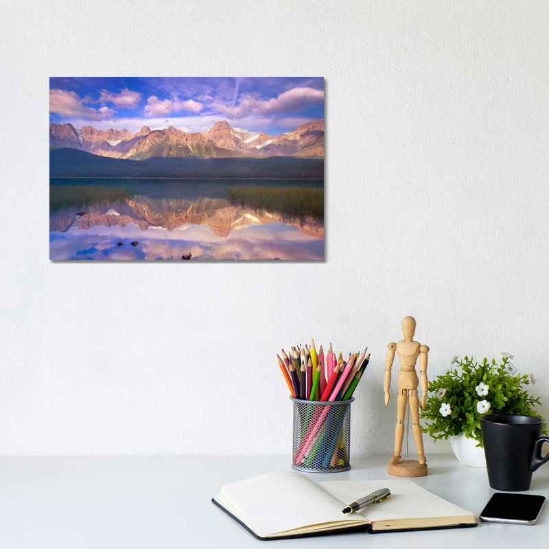 Mount Chephren Reflected In Waterfowl Lake, Banff National Park, Alberta, Canada by Tim Fitzharris - Wrapped Canvas Print