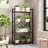 2PCS 47'' Floor Bookcase w/ Shelves Heavy Duty Metal Frame & Anti-Toppling Kits