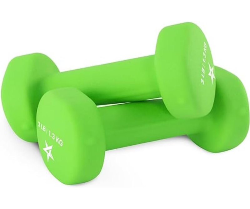 Haltère néoprène - 3 lb - vert clair - paire