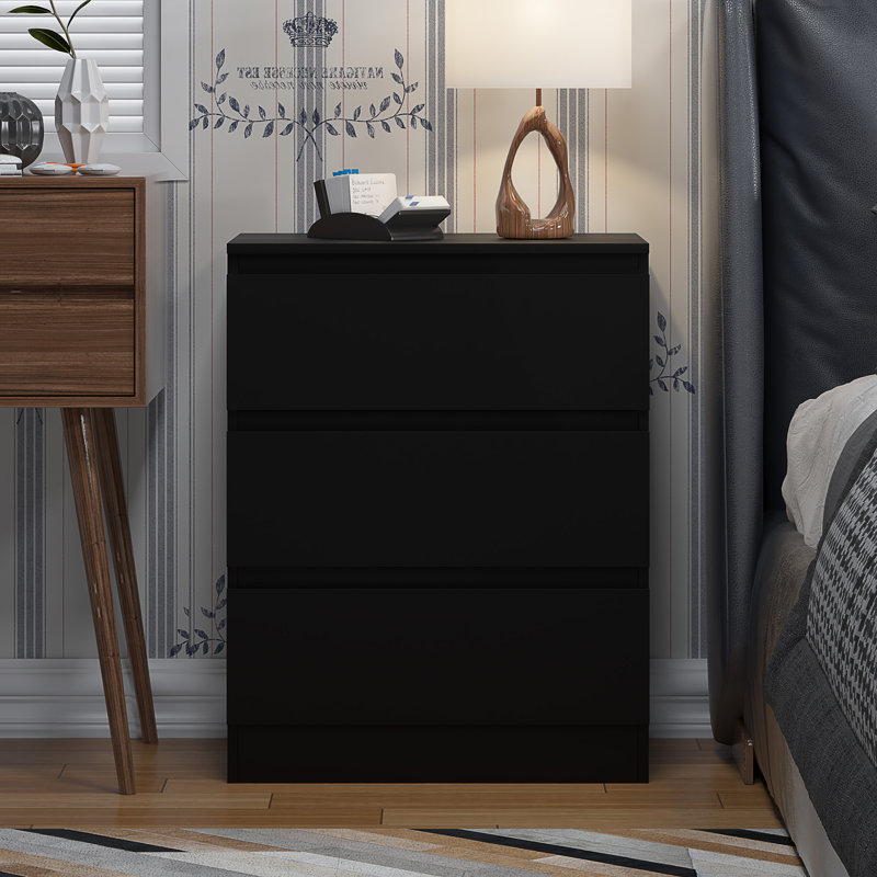Carlton 3 Drawer Chest Of Drawers: 60cm Wide. Matt Finish. Scratch Resistant. Handleless Design. 14cm Deep Drawers