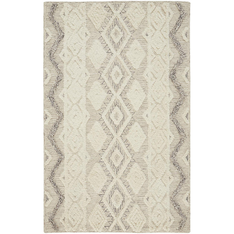 Saint Lucia Wool Geometric Area Rug, Rectangle 4' x 6'