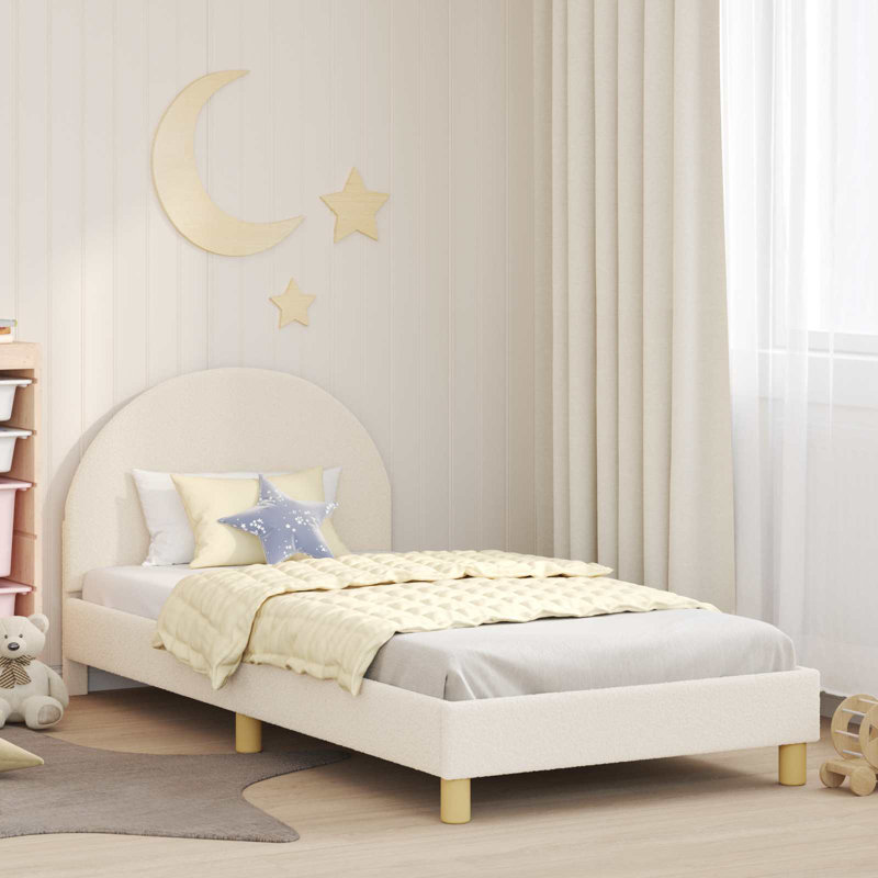 Bed Frame, Cream, European Single (90 x 200 cm)
