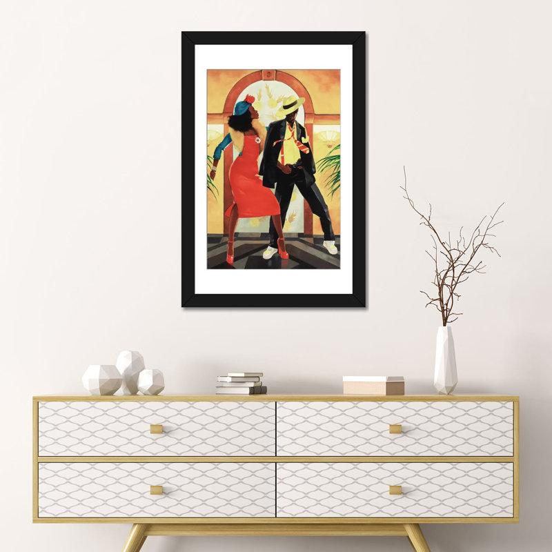 «Night Out I», impression sur toile, H 32 po x l 24 po x P 1 po, Papier d'art encadré noir, Blanc