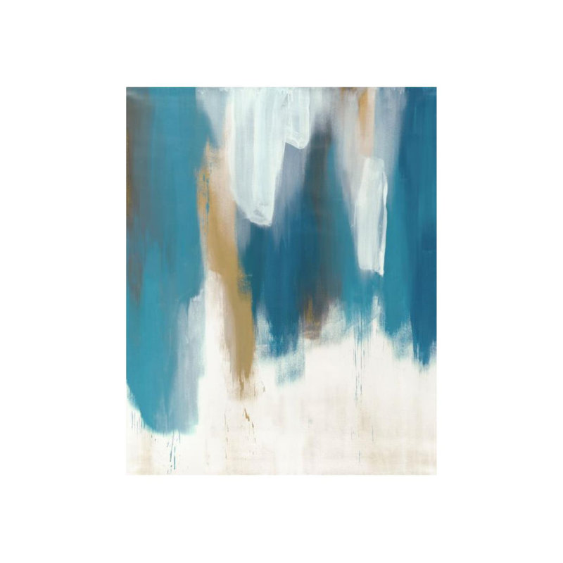Blue Curtain II Print by Samuel Kane, Glass Coat, 50" H x 40" W
